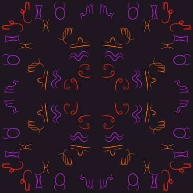 Soyut basit kaligrafi Dikişsiz desen