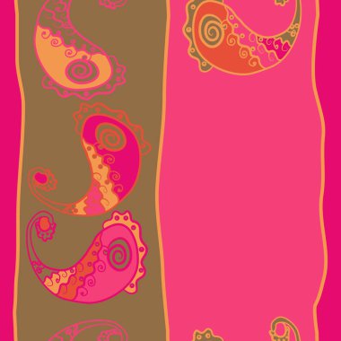 Renkli paisley süs ile dikişsiz desen