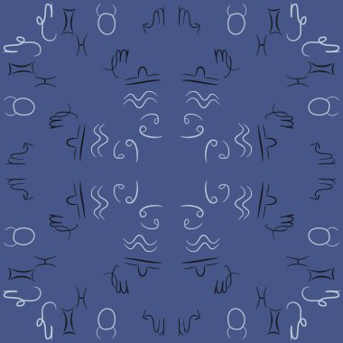 Soyut basit kaligrafi Dikişsiz desen