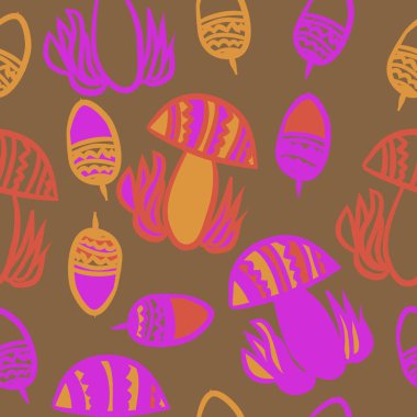 Soyut basit mantar Dikişsiz desen