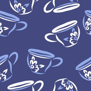 Soyut renkli çay bardakları Dikişsiz desen 