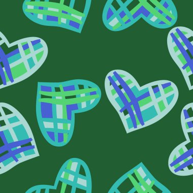 Renkli kalpler ile dikişsiz vektör illüstrasyon