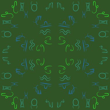 Soyut basit kaligrafi Dikişsiz desen