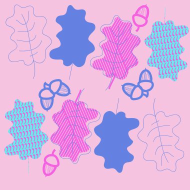 soyut basit meşe palamudu desen 