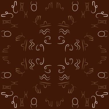 Soyut basit kaligrafi Dikişsiz desen