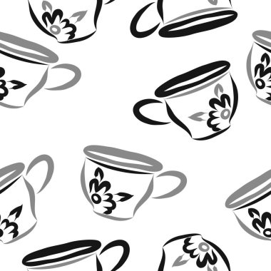 Soyut renkli çay bardakları Dikişsiz desen 