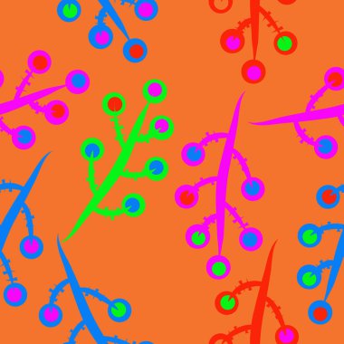 Soyut renkli dalları Dikişsiz desen