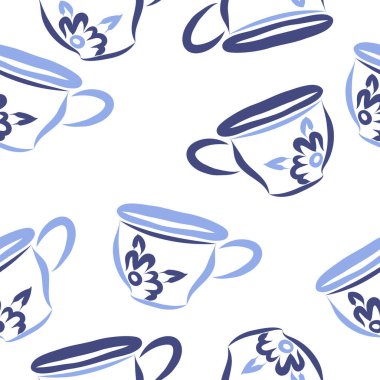 Soyut renkli çay bardakları Dikişsiz desen 