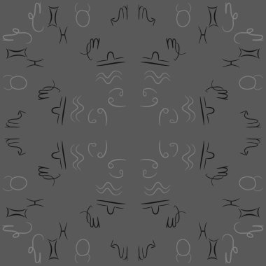 Soyut basit kaligrafi Dikişsiz desen