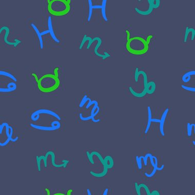 burç işaretleri ile dikişsiz desen, vektör illüstrasyon 