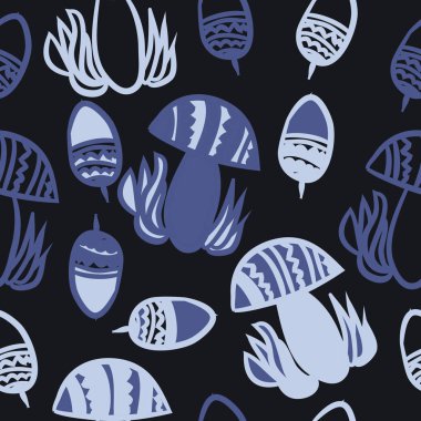 Soyut basit mantar Dikişsiz desen