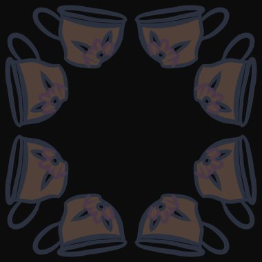 çay bardağı ile renkli desen