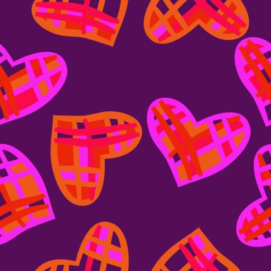 Renkli kalpler ile dikişsiz vektör illüstrasyon