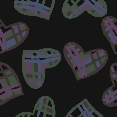 Renkli kalpler ile dikişsiz vektör illüstrasyon