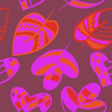 Soyut renkli yaprakları Dikişsiz deseni