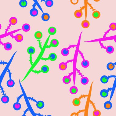 Soyut renkli dalları Dikişsiz desen