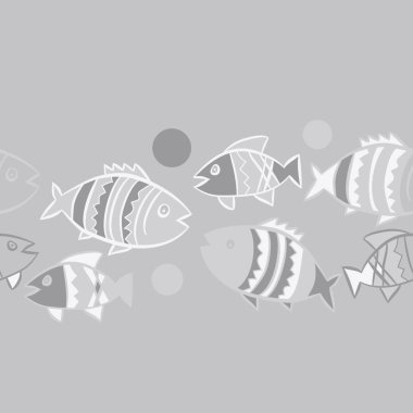 Balıklar ile sevimli Dikişsiz desen. Vektör Illustration