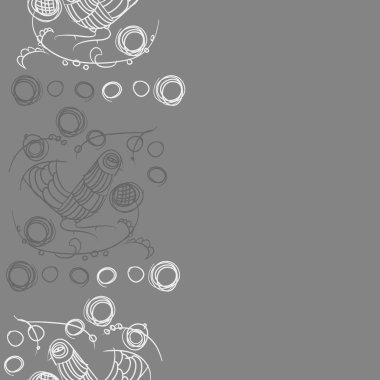 çizgi sanat kuş, vektör illüstrasyon ile dikişsiz desen