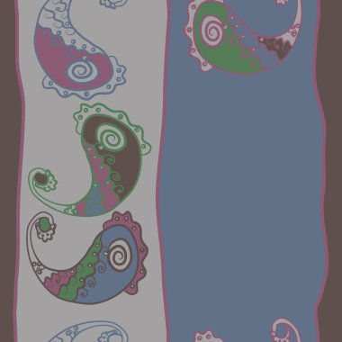 Renkli paisley süs ile dikişsiz desen
