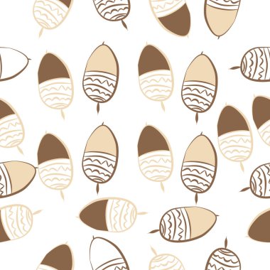 Meşe palamudu sorunsuz desen etiketleri. Elle çizilmiş.