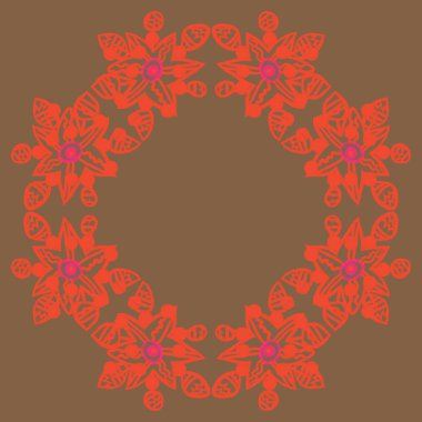 Soyut çiçekler çerçevesi Dikişsiz deseni