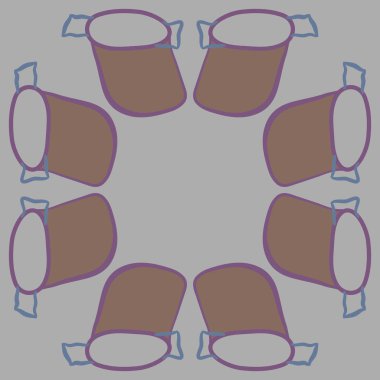 Çanak, nesneler, karalamalar, tencere, nesne, kopyalama alanı dairesel desen.  