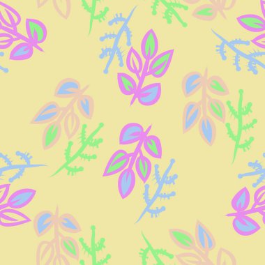 Soyut renkli yaprakları Dikişsiz deseni