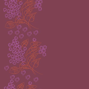 Soyut güzel renkli çiçekler ve yaprakları Dikişsiz deseni