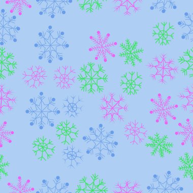 Kar taneleri ile sevimli basit kış arka plan