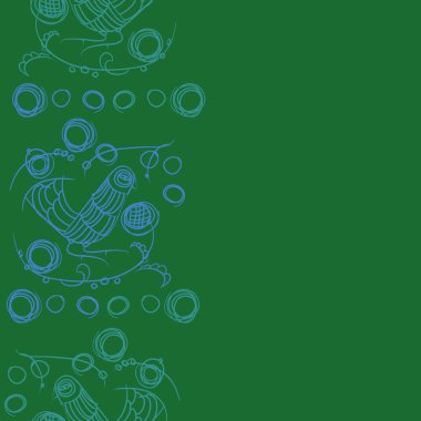 çizgi sanat kuş, vektör illüstrasyon ile dikişsiz desen