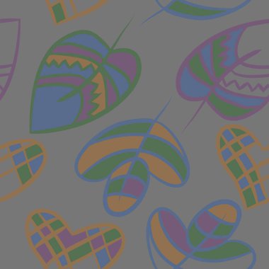 Soyut renkli yaprakları Dikişsiz deseni