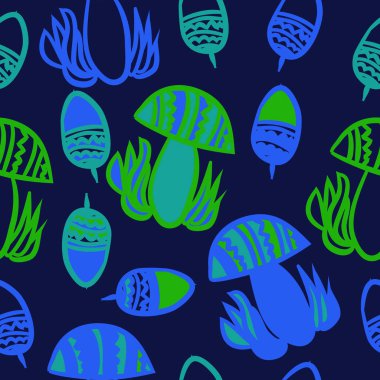 Soyut basit mantar Dikişsiz desen