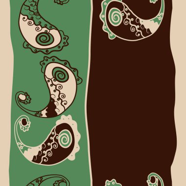 Renkli paisley süs ile dikişsiz desen