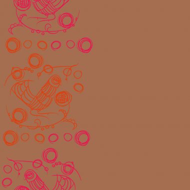 çizgi sanat kuş, vektör illüstrasyon ile dikişsiz desen