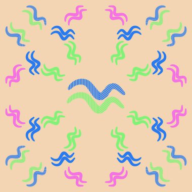 Zodiac şarkı söyler, Kova burcu, çizgili. El çizimi.