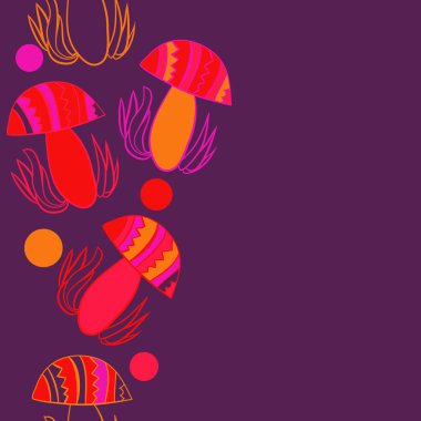 Soyut basit mantar Dikişsiz desen