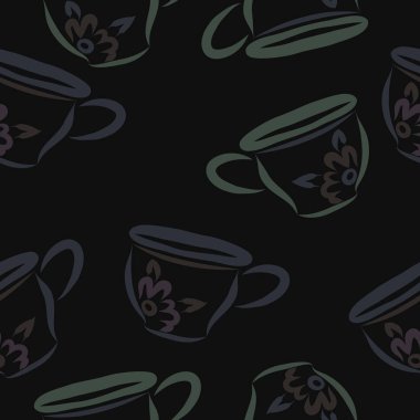 Soyut renkli çay bardakları Dikişsiz desen 