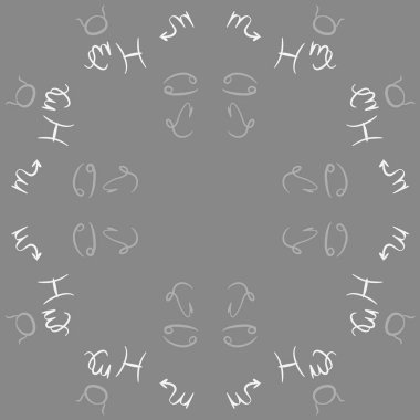 Zodiac Signs Dikişsiz desen. Vektör Illustration