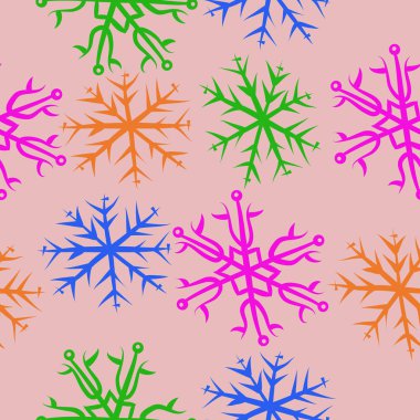 Kar taneleri ile sevimli basit kış arka plan