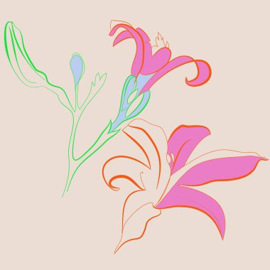 kopya alanı ile soyut basit çiçek deseni