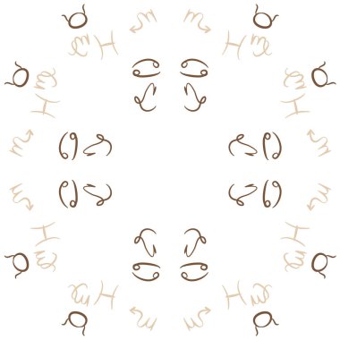 Zodiac Signs Dikişsiz desen. Vektör Illustration