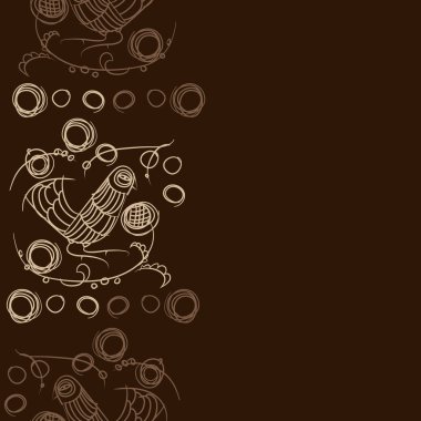 çizgi sanat kuş, vektör illüstrasyon ile dikişsiz desen