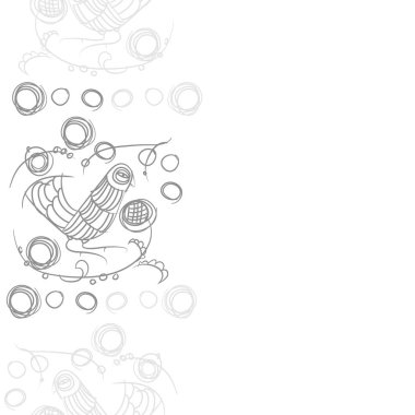 çizgi sanat kuş, vektör illüstrasyon ile dikişsiz desen