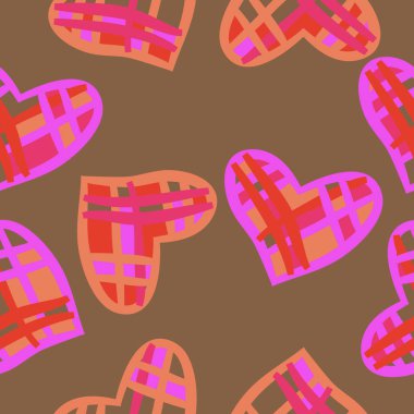 Renkli kalpler ile dikişsiz vektör illüstrasyon