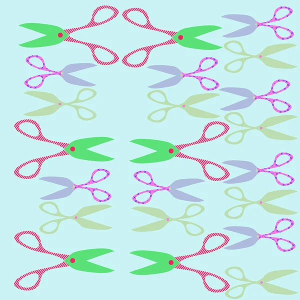 Renkli makaslı kusursuz desen 