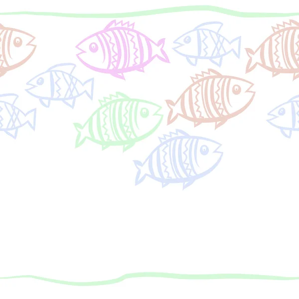 물고기와 패턴의 — 스톡 벡터
