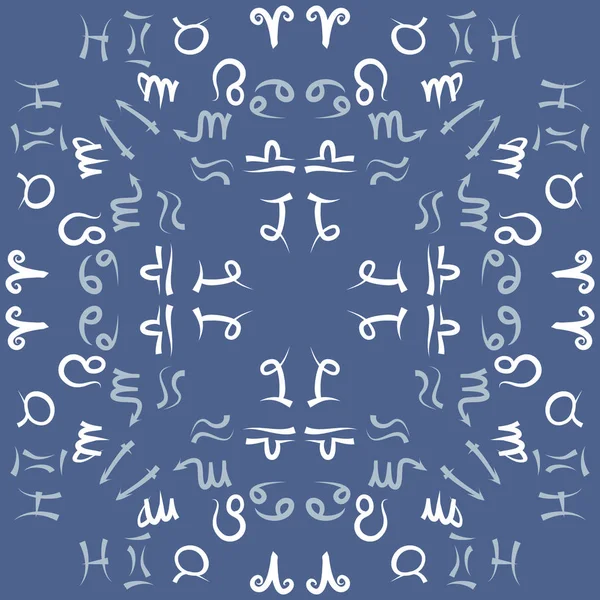 Zodiac Signs Dikişsiz desen. Vektör Illustration