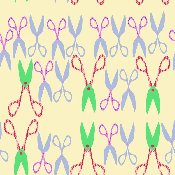 Renkli makaslı kusursuz desen 