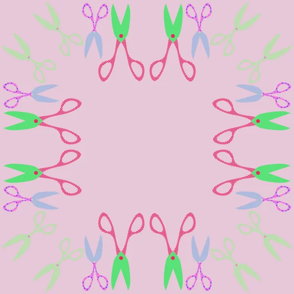 Renkli makaslı kusursuz desen 