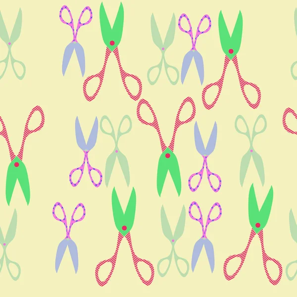 Renkli makaslı kusursuz desen 